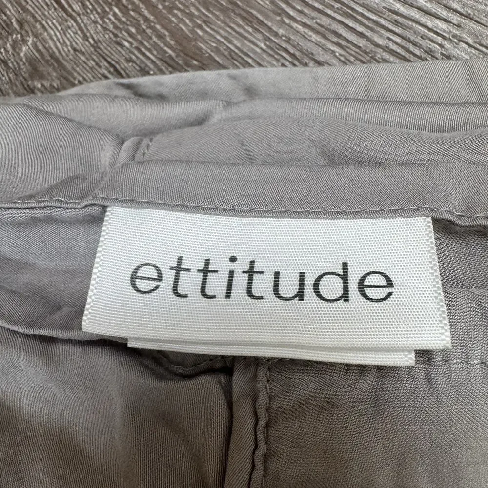 Ettitude Organic Bamboo Queen Flat Sheet 2 Pillowcases Gray Sateen Luxurious